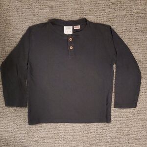 Zara Gray Long Sleeve Tee Classic Knit Top